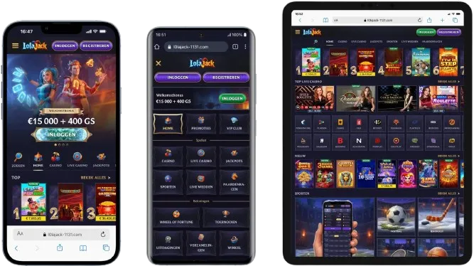 Lolajack Casino App Screenshot